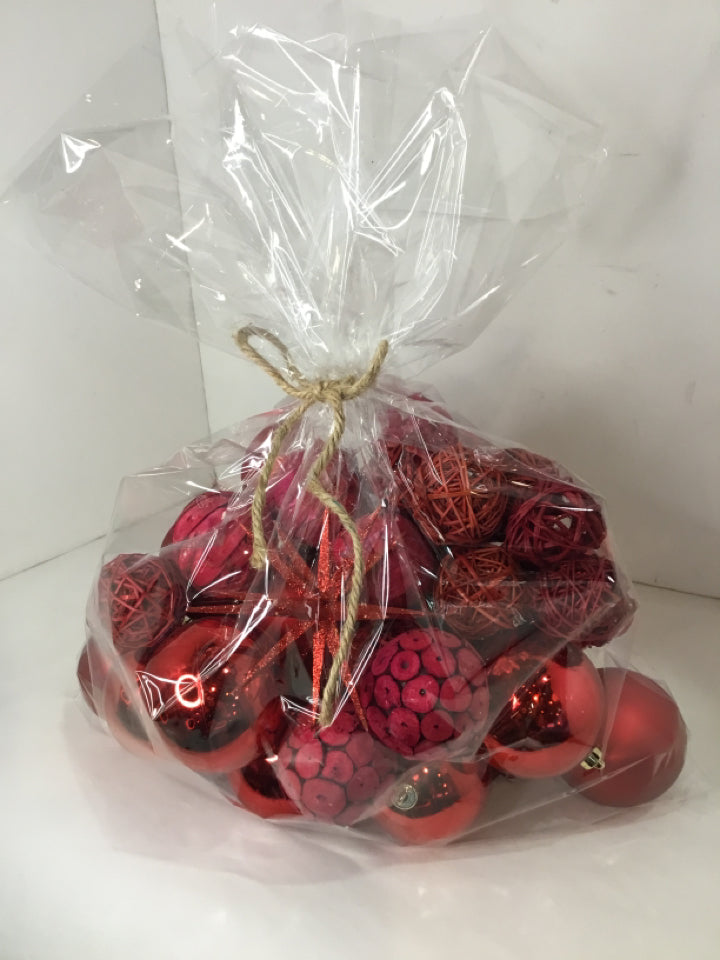 Bag of Red Ornaments Holiday Item