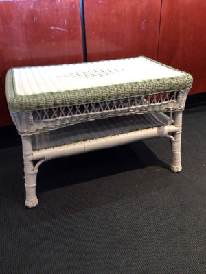 Faux Wicker Green/Beige Table