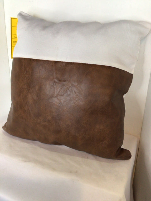 Brown/White Cotton Pillow