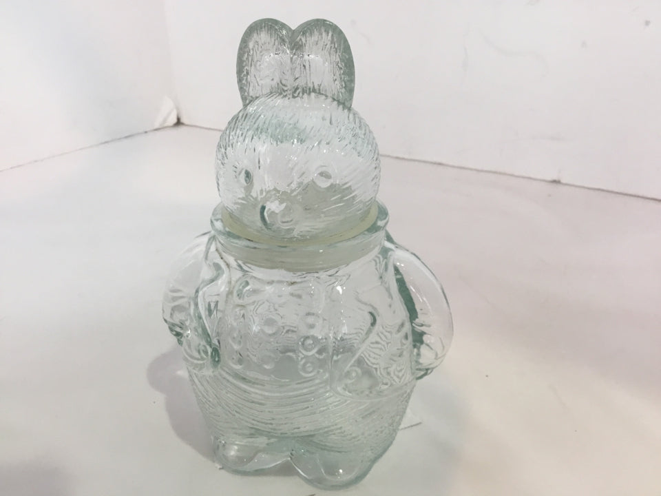 Easter Clear Glass Bunny Jar