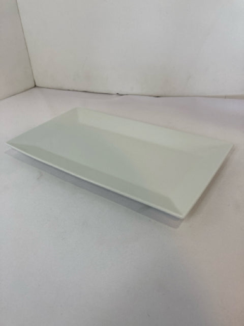World Market White Ceramic Rectangle Plate