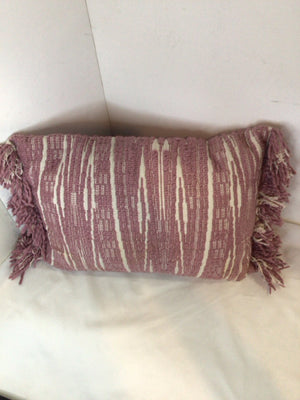 Pink/white Fringe Pillow