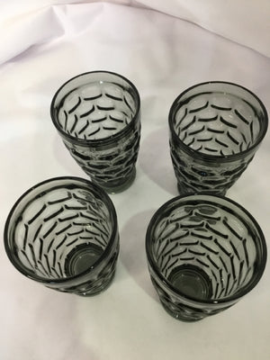 Retro Gray Glass Set of 4 Glasses