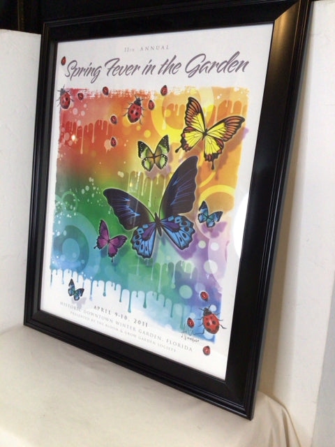 Poster Multi-Color Butterflies Framed Art