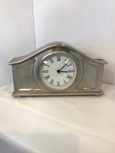 Mantel Silver Metal Clock