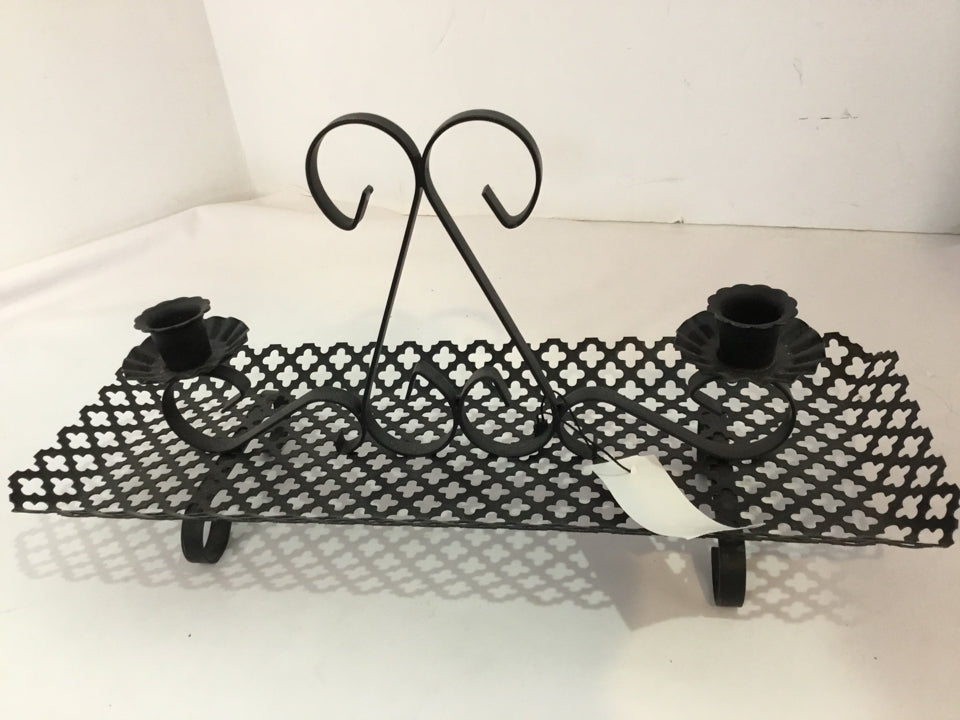 Retro Black Iron Candle Holder