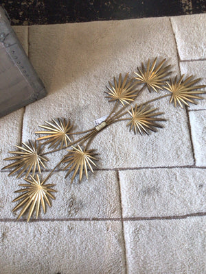 Mid-Century Metal Leaves Gold Wall Decoration Art