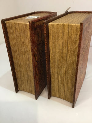 PIER 1 Lined Press Wood Book Set of 2 Maroon Box