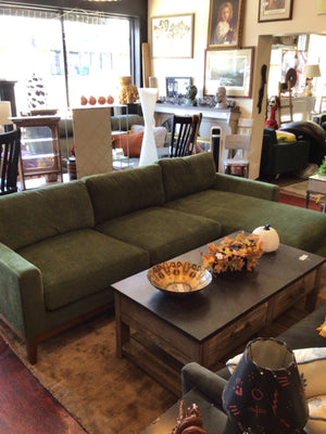 Poly & Bark Velvet Green Sectional Sofa CBW2GWQR