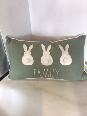 Easter Green Bunnies Pillow