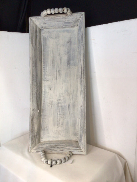White Washed Wood Tray