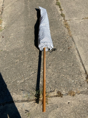 Outdoor/Outside White/Blue Stripe Umbrella