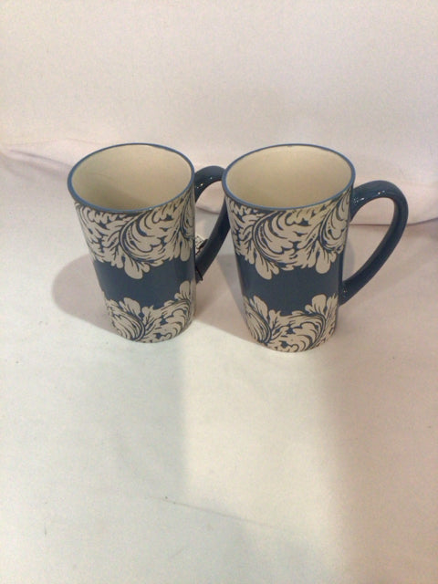 Spectrum Pair Blue/White Ceramic Mug Set