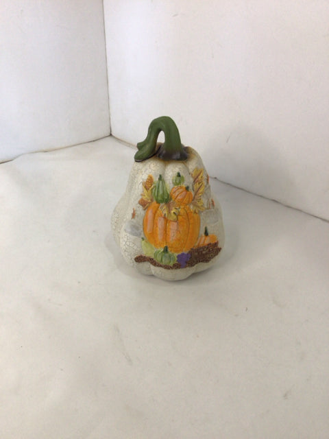 Fall White/Orange Resin Gourd Holiday Item