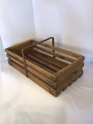 Vintage Crate Brown Wood Basket