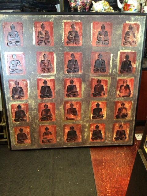 Red/Brown Canvas Buddha Stretch Canvas Art