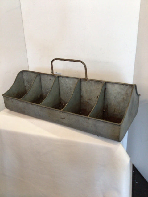 Rustic Metal Divided Gray Organizer