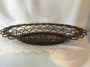 Vintage Brown Wrought Iron Basket