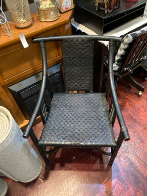 Bamboo Woven seat Black Chair