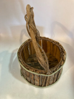 Rustic Brown/Green Branches Basket