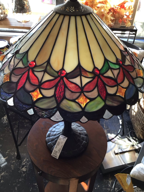 Tiffany Multi-Color Stained Glass Lamp