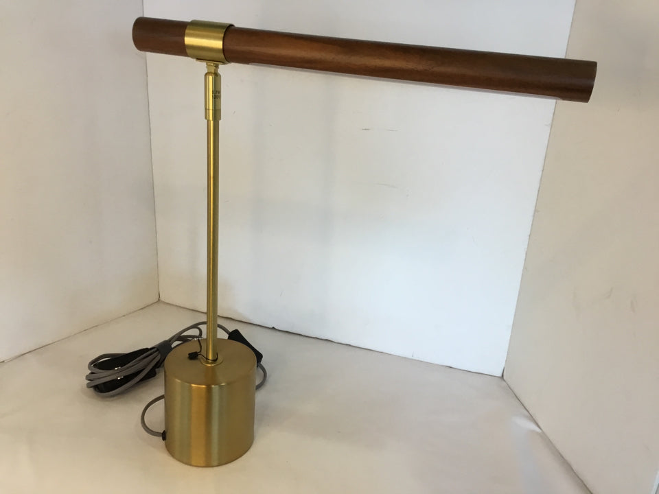 West Elm Gold Metal & Wood Desk Lamp