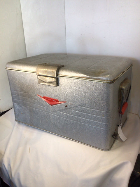 Vintage Silver Aluminum Cooler
