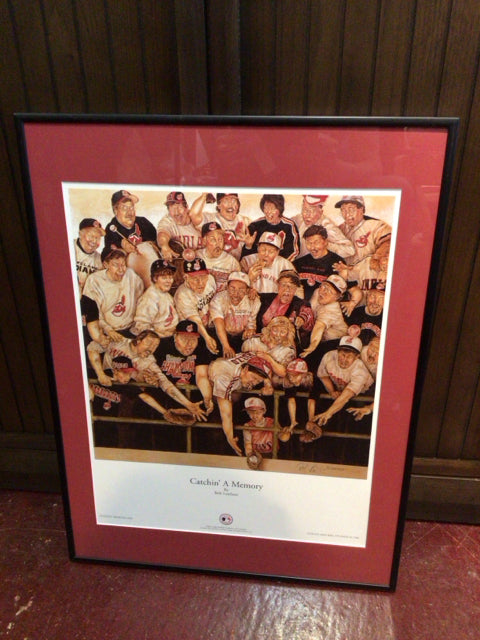 Red/white Baseball Framed Art