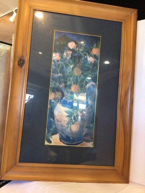 Blue/Pink Vase Framed Art
