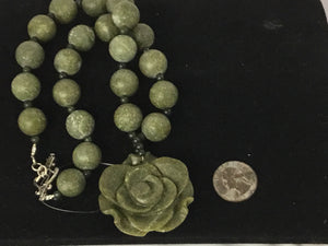 Green Rose Jade Necklace