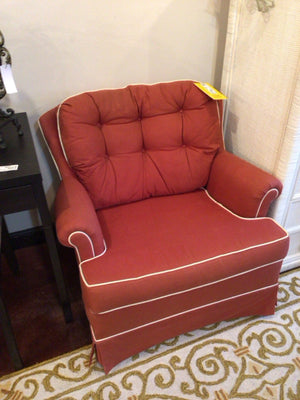Upholstered Arm Red Chair