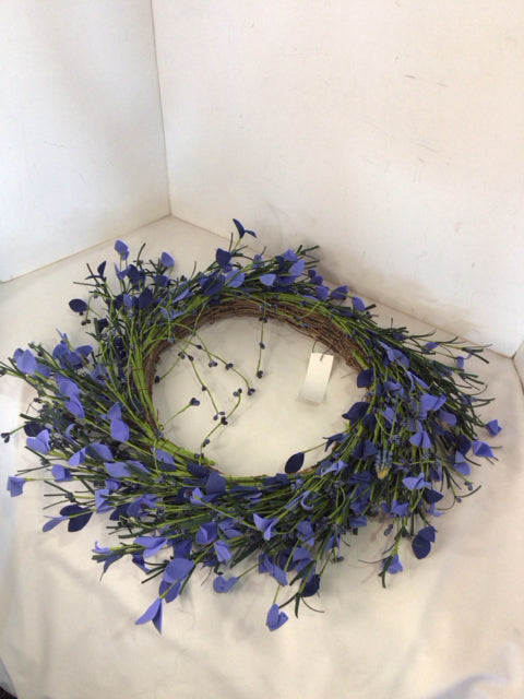 Purple/Green Grapevine Flowers Wreath