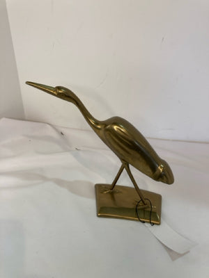 Gold Brass Crane Figurine