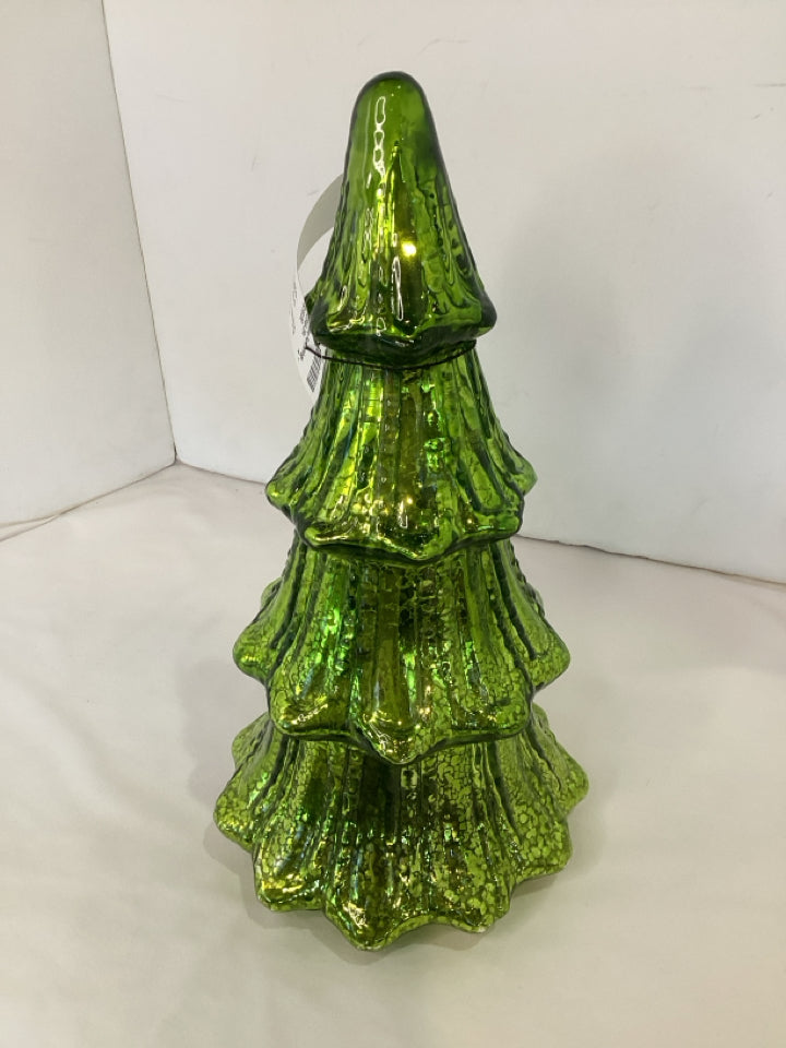 Christmas Green Glass Tree Holiday Item