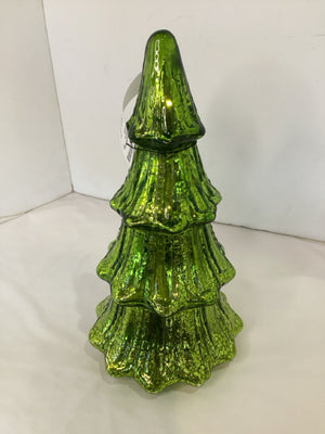 Christmas Green Glass Tree Holiday Item