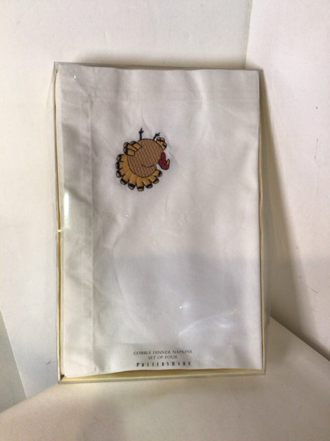 Pottery Barn Napkins White Cotton Thanksgiving Holiday Item