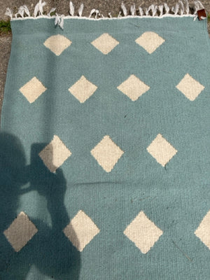 Runner Wood Diamond Green/Cream Rug
