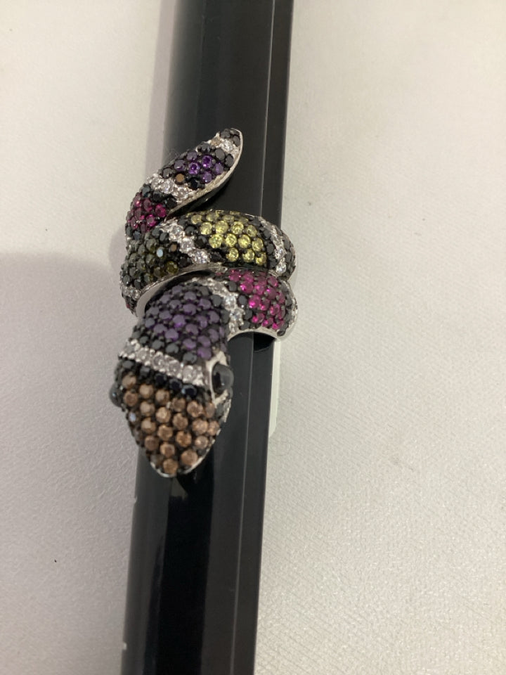 Multi-Color Snake Rhinestone Ring