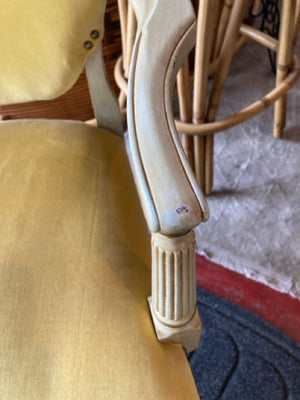 Vintage Velvet Open Arm As Is Yellow Chair