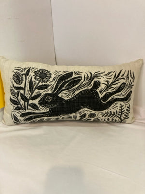 Easter Black/White Polyester Bunny Pillow