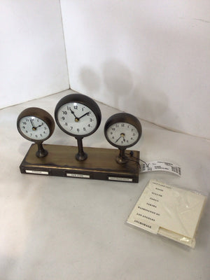 Pottery Barn Bronze Metal Clock