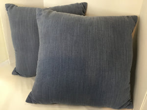 Pair Blue Cotton Pillow Set