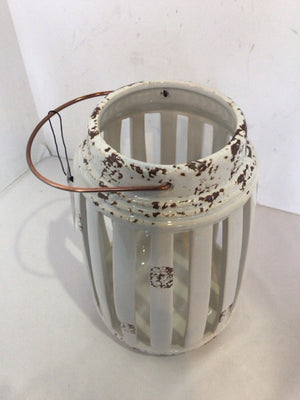 White/Brown Ceramic Lantern