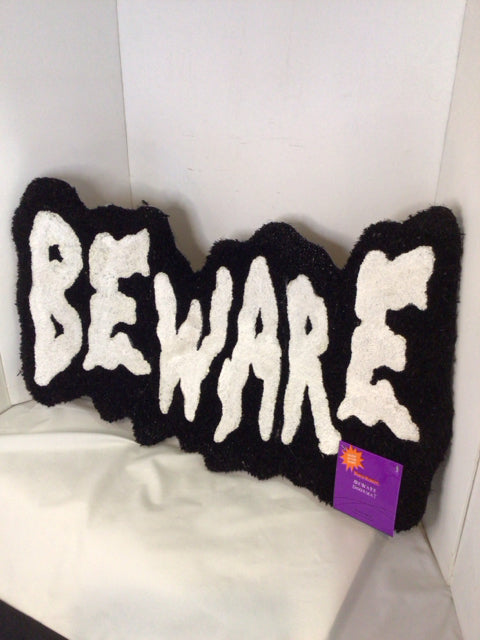 Halloween Grass Words Outdoor/Outside Black/White Rug
