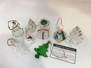 Clear/Multi Glass Hand Blown Holiday Ornaments