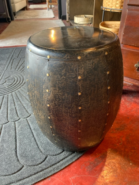 Industrial Metal Barrel Black Table