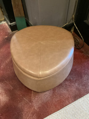 Storage Brown Vinyl FootStool/Ottoman