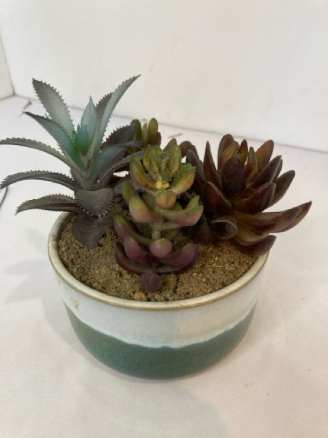 Green Succulent In Planter Faux Plant
