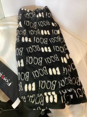 Halloween Black/White Faux Fur BOO Throw