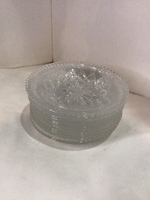 Set of 12 Clear Cut Crystal Plate Set